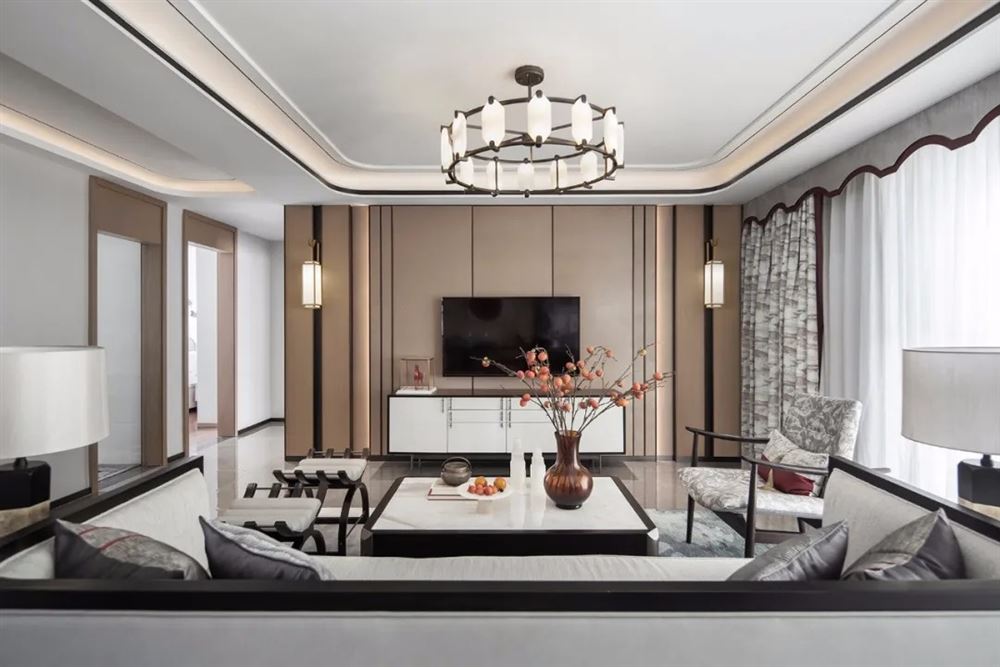 惠州市緣水岸新中式風格四居室裝修案例