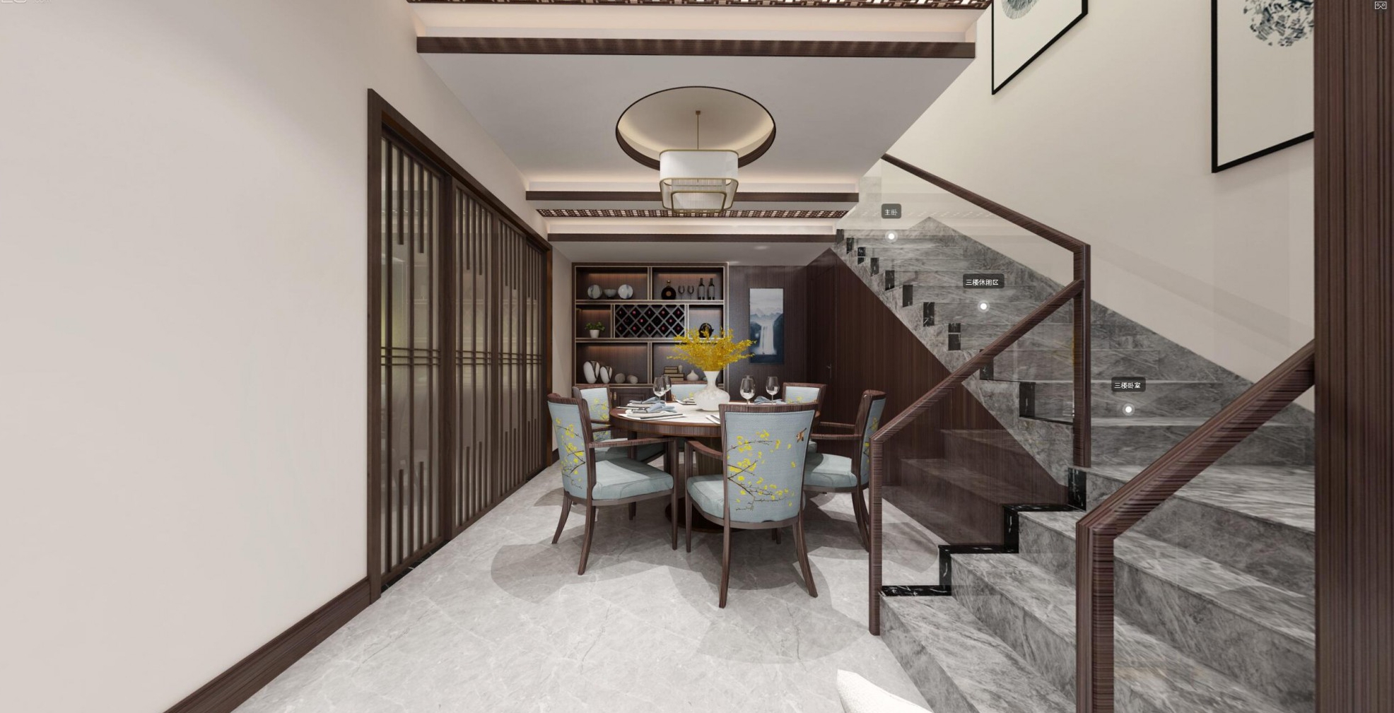 佛山市恒大·酈湖城新中式風(fēng)格別墅裝修案例