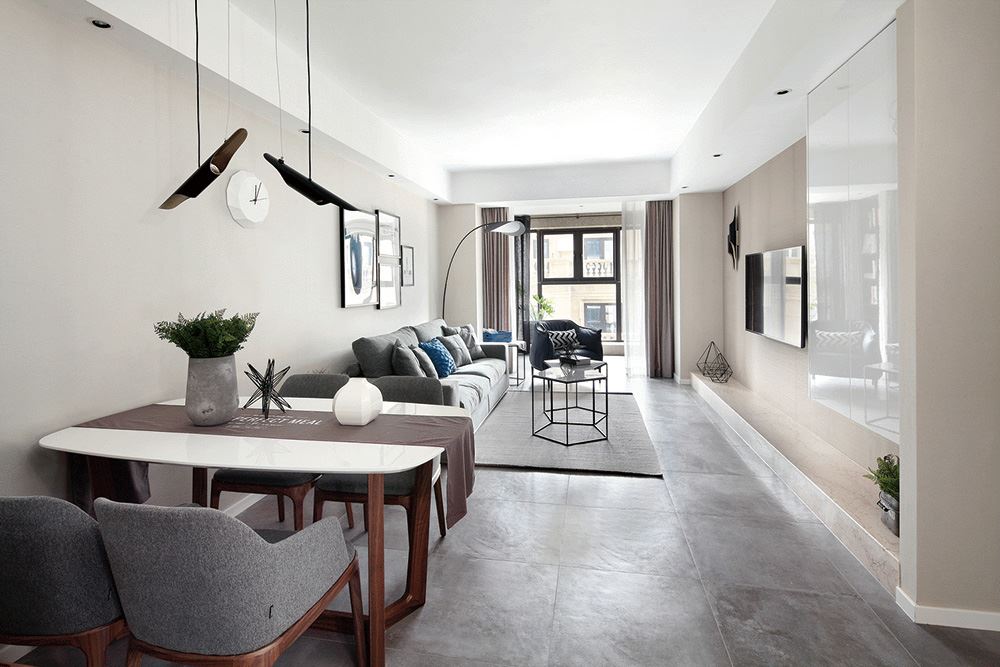 南寧市賓和小區(qū)A區(qū)北歐風(fēng)格三居室裝修案例