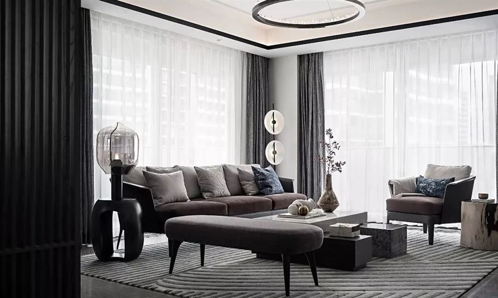 佛山市復(fù)地公園和光新中式風(fēng)格四居室裝修案例