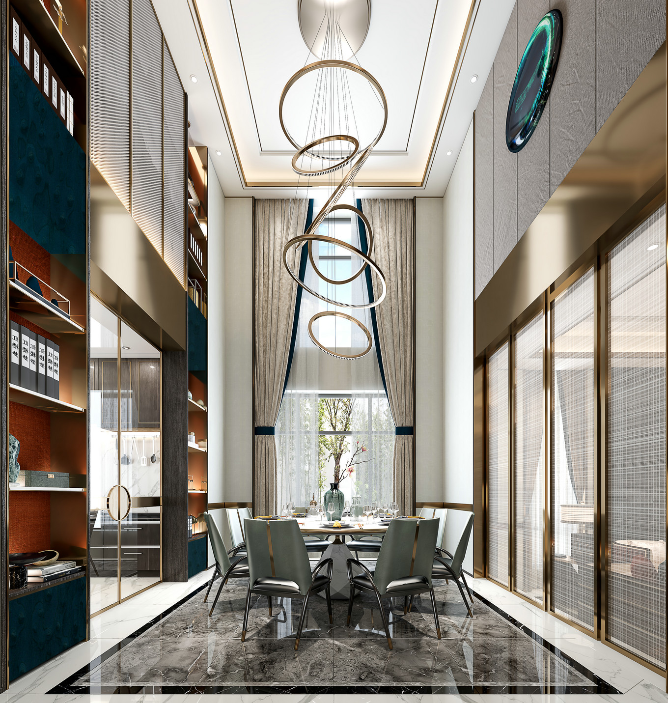 現(xiàn)代簡約風格別墅室內(nèi)設計家裝案例-餐廳