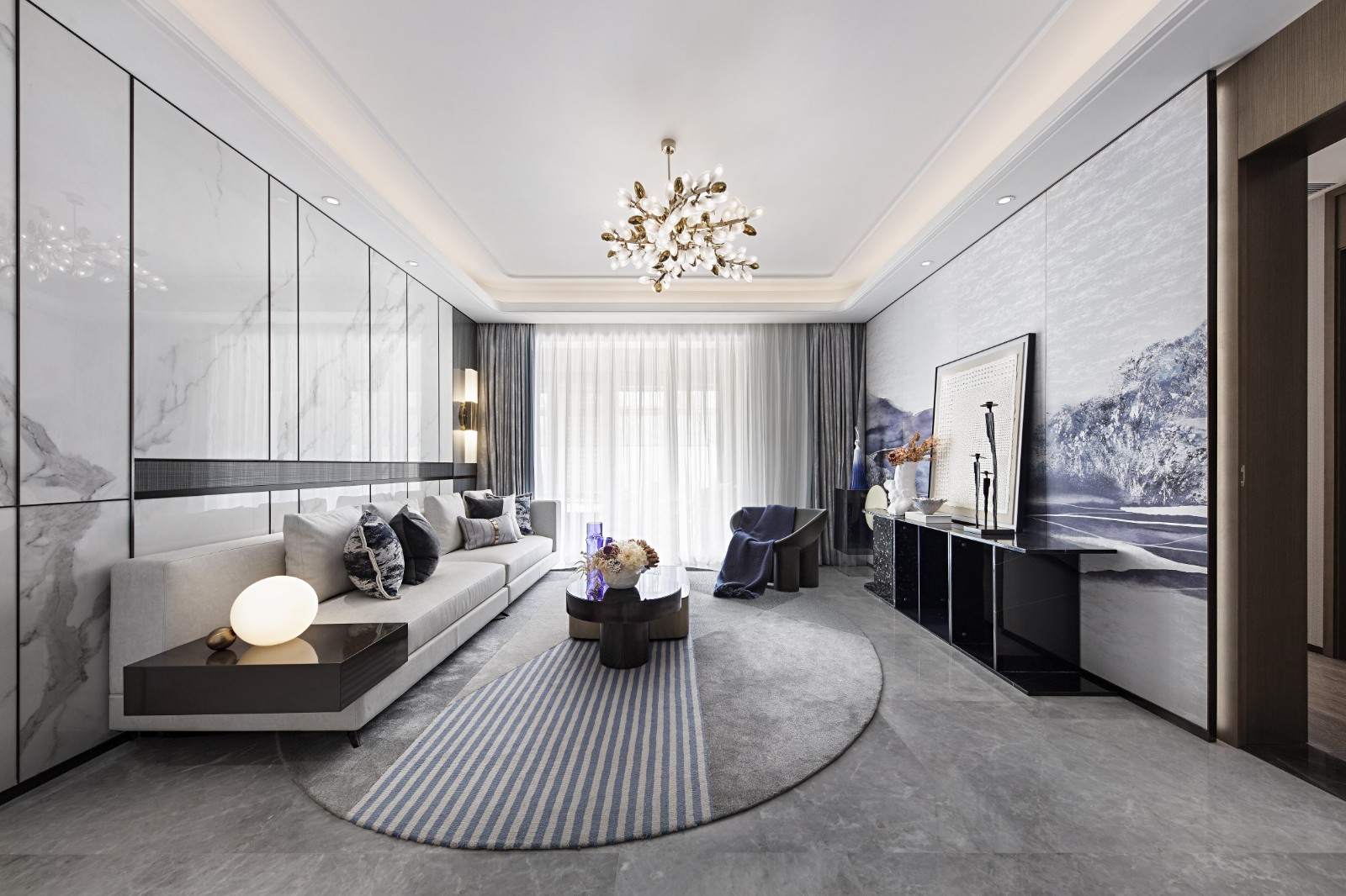 現(xiàn)代輕奢風(fēng)格別墅室內(nèi)設(shè)計(jì)家裝案例-客廳 現(xiàn)代輕奢風(fēng)格別墅室內(nèi)設(shè)計(jì)家裝案例-客廳