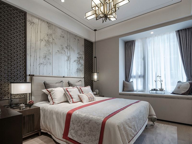 河源市鴻大城新中式風格三居室裝修案例