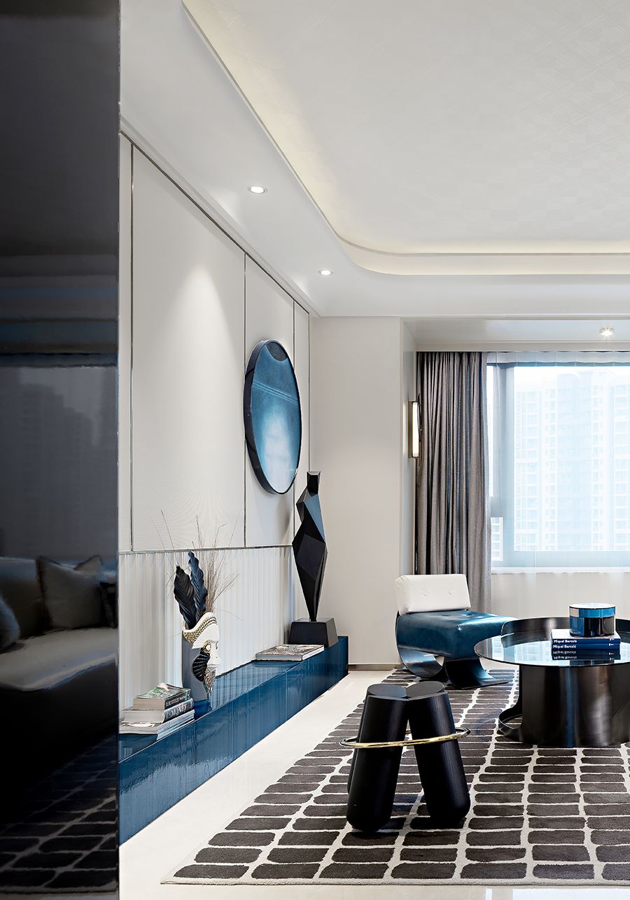 都市輕奢風格室內(nèi)裝修-客廳背景墻