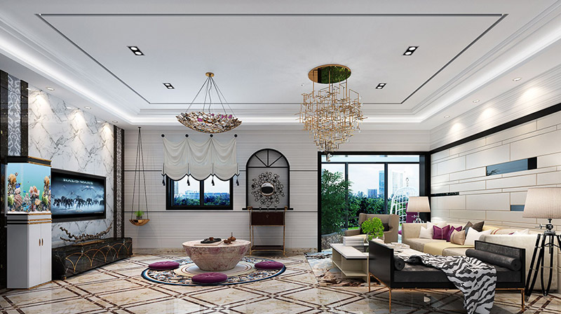 萬晟城三居120平米美式風(fēng)格裝修案例-客廳 萬晟城三居120平米美式風(fēng)格裝修案例-客廳