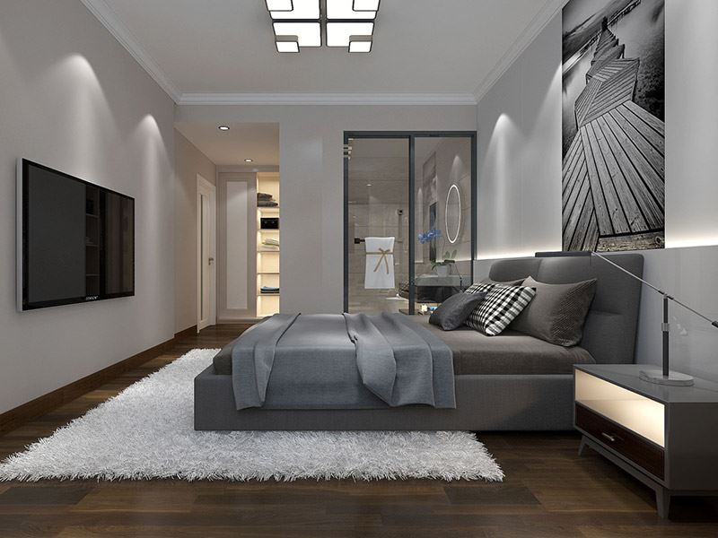 自貢市藍鷹海岸現(xiàn)代簡約風格平層裝修案例