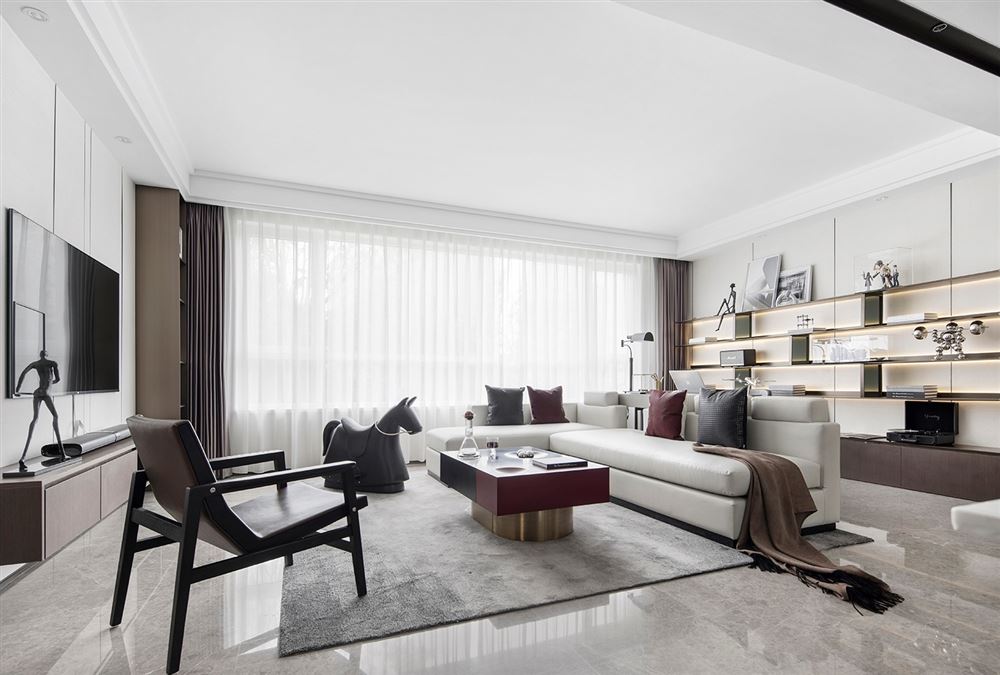 江門市御郡花園輕奢風格三居室裝修案例