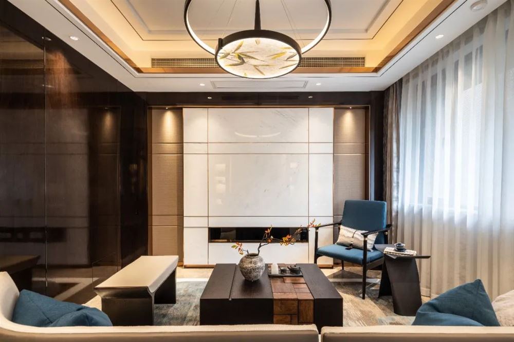 惠州市尚城世家新中式風(fēng)格三居室裝修案例