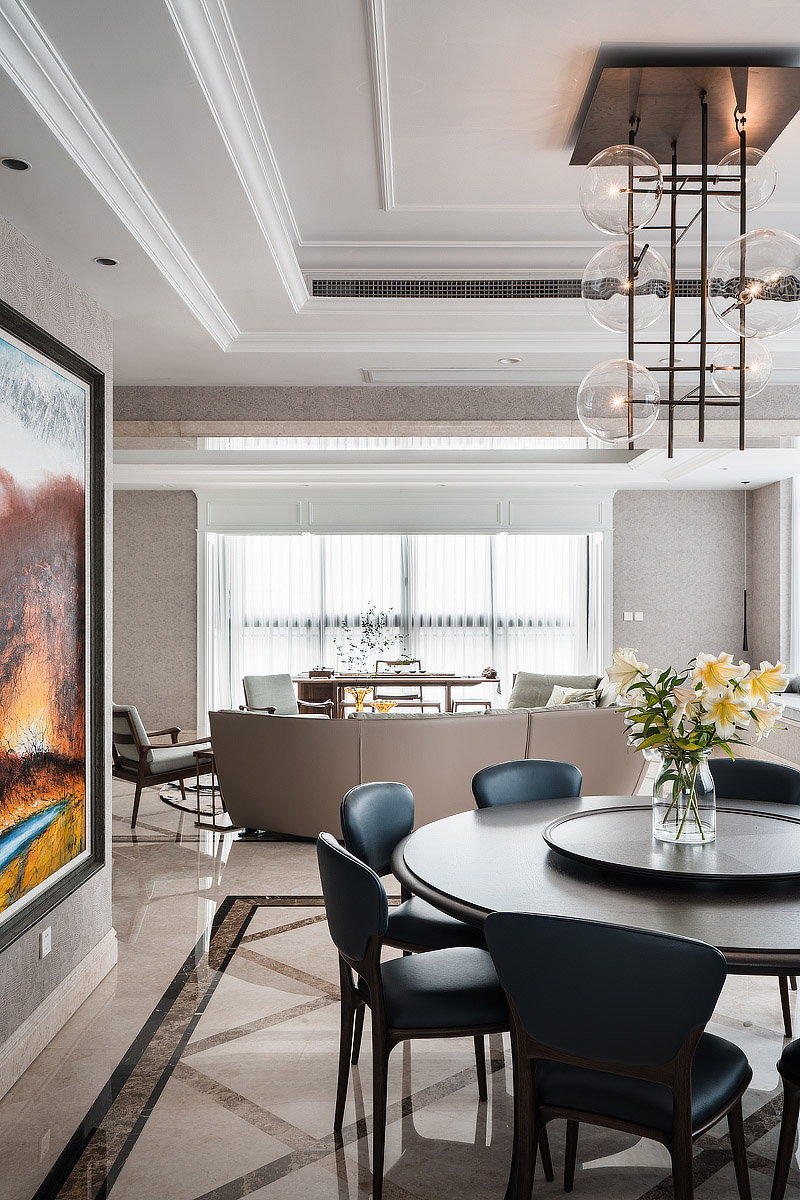 美式輕奢風格室內(nèi)設計家裝案例-客餐廳 美式輕奢風格室內(nèi)設計家裝案例-客餐廳