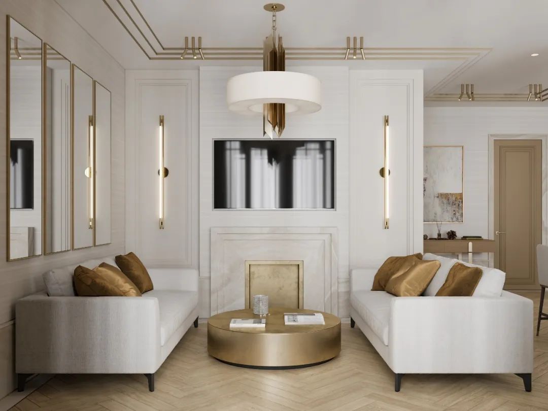 現(xiàn)代輕奢風格家裝設計室內裝修效果圖-客廳