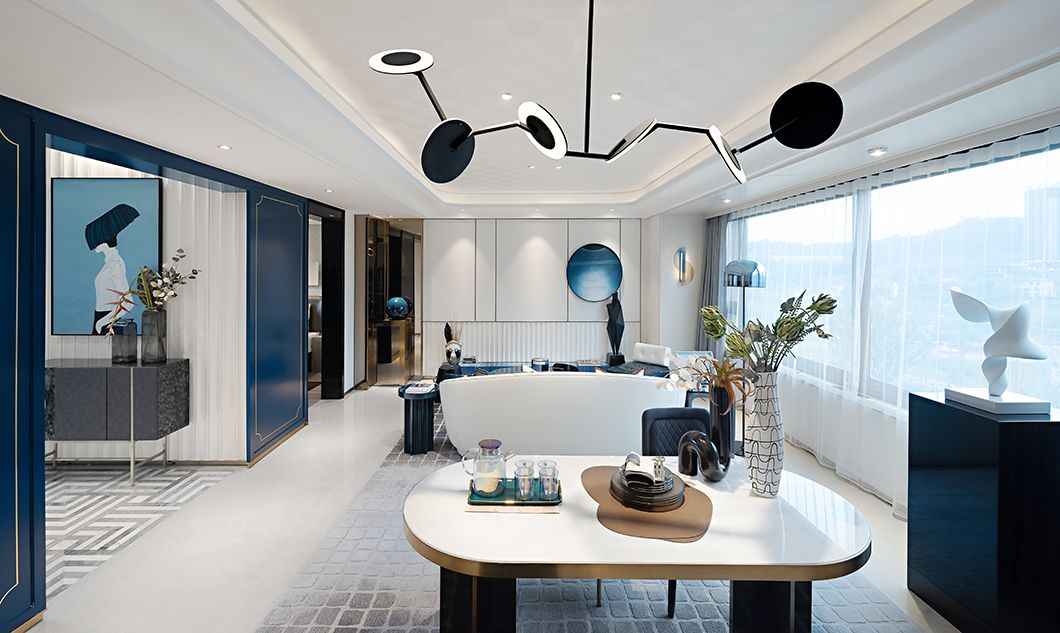 都市輕奢風格室內(nèi)裝修-客餐廳