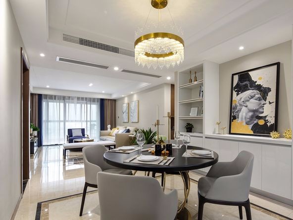 現(xiàn)代輕奢風(fēng)格室內(nèi)裝修效果圖-萬科金域藍(lán)灣四居143平米-室內(nèi)餐廳裝修設(shè)計 現(xiàn)代輕奢風(fēng)格室內(nèi)裝修效果圖-萬科金域藍(lán)灣四居143平米-室內(nèi)餐廳裝修設(shè)計