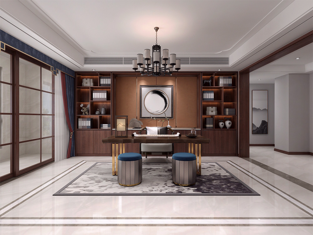 新中式別墅大宅裝修設(shè)計-書房 新中式別墅大宅裝修設(shè)計-書房