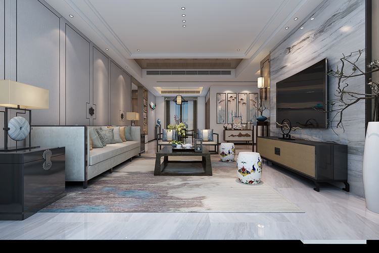 佛山市美的·金地·新明珠·鳳翔灣壹號(hào)新中式風(fēng)格三居室裝修案例