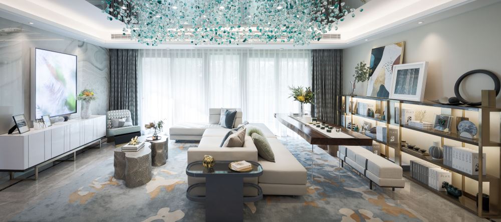 佛山市保利閱江臺輕奢風(fēng)格四居室裝修案例