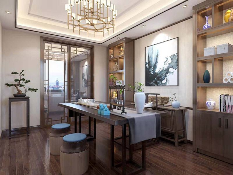 昭通市城市花園新中式風(fēng)格別墅裝修案例