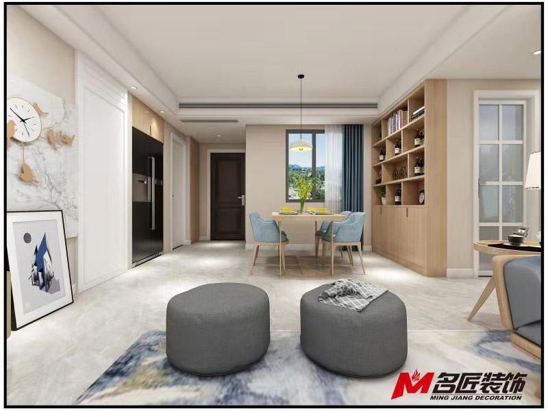 湖州市五峰山楓林山居現(xiàn)代簡約風格三居室裝修案例