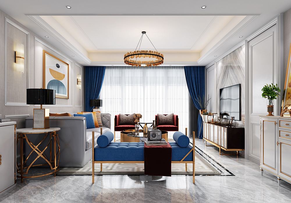 佛山市時(shí)代愛車小鎮(zhèn)(佛山)輕奢風(fēng)格三居室裝修案例