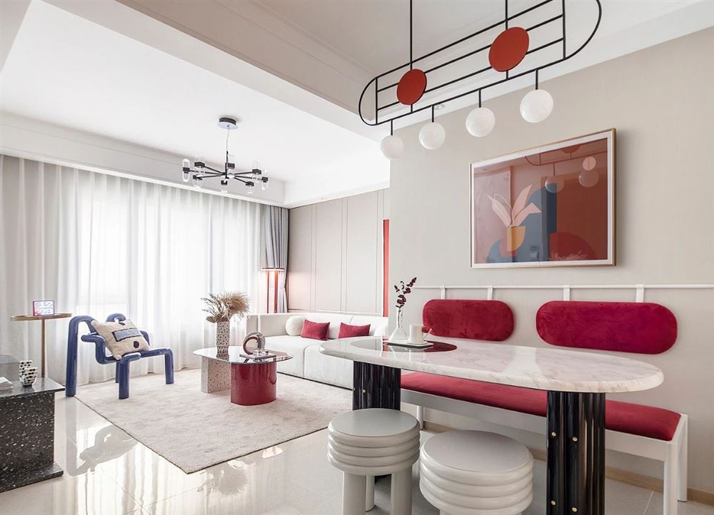 曲靖市龍澤園現(xiàn)代風格四居室裝修案例