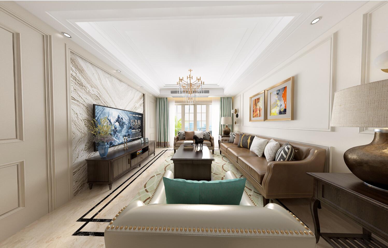 廣州市保利云禧歐式風(fēng)格三居室裝修案例