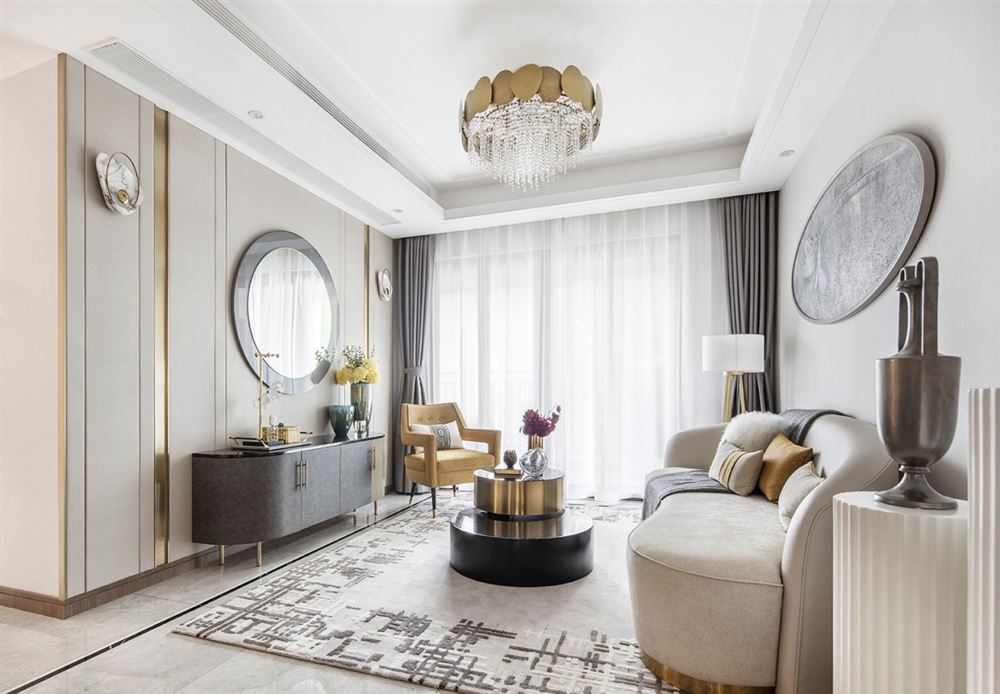 江門市鶴山碧桂園別墅輕奢風格三居室裝修案例