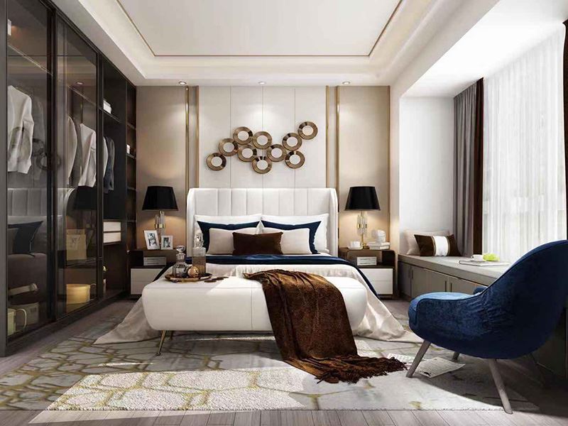 茂名市粵西明珠輕奢風(fēng)格四居室裝修案例