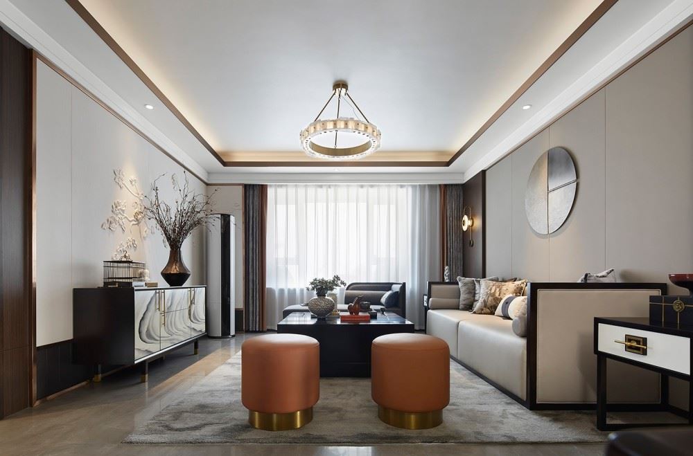 江門市保利中央公園新中式風(fēng)格四居室裝修案例