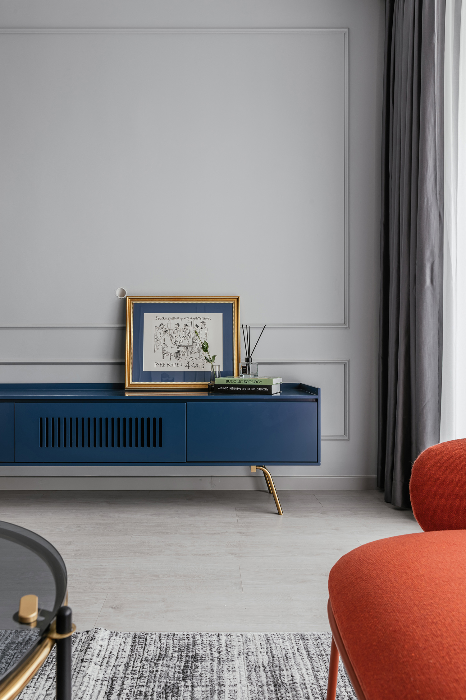 輕奢北歐風(fēng)格室內(nèi)家裝案例效果圖-客廳電視柜 輕奢北歐風(fēng)格室內(nèi)家裝案例效果圖-客廳電視柜