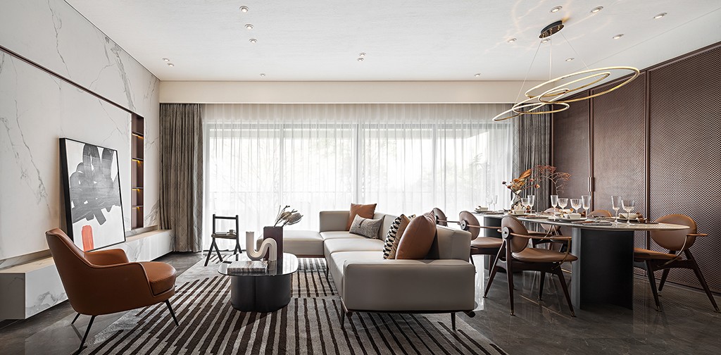 現(xiàn)代輕奢風(fēng)格家裝設(shè)計(jì)室內(nèi)裝修效果圖-客餐廳 現(xiàn)代輕奢風(fēng)格家裝設(shè)計(jì)室內(nèi)裝修效果圖-客餐廳