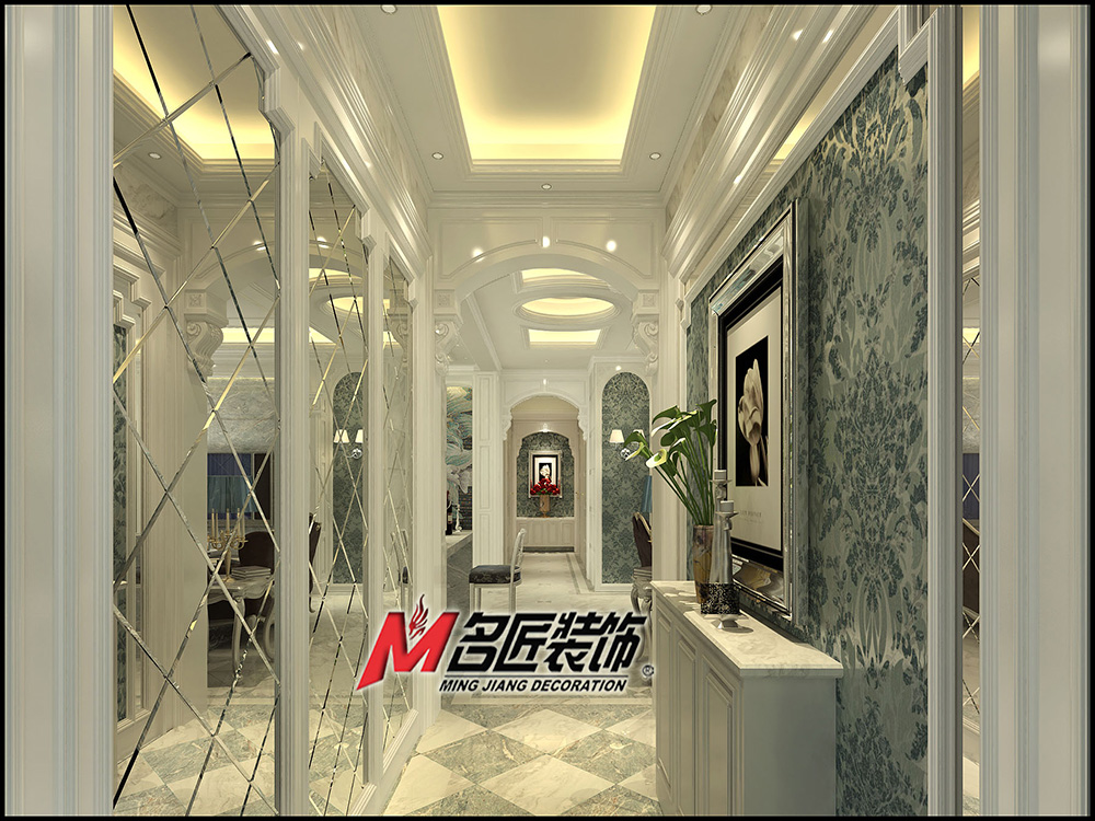 簡(jiǎn)歐風(fēng)格室內(nèi)裝修效果圖-時(shí)代水岸三居111平米-室內(nèi)走廊裝修設(shè)計(jì) 簡(jiǎn)歐風(fēng)格室內(nèi)裝修效果圖-時(shí)代水岸三居111平米-室內(nèi)走廊裝修設(shè)計(jì)