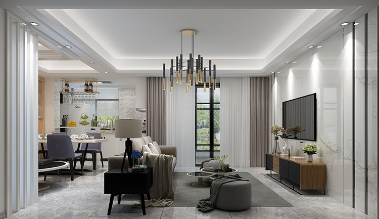 佛山市招商城市主場現(xiàn)代簡約風格三居室裝修案例