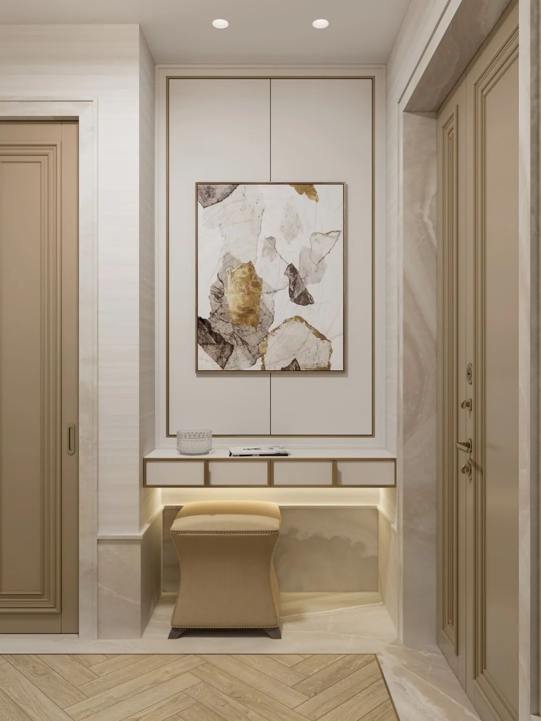 現(xiàn)代輕奢風格家裝設計室內裝修效果圖-玄關