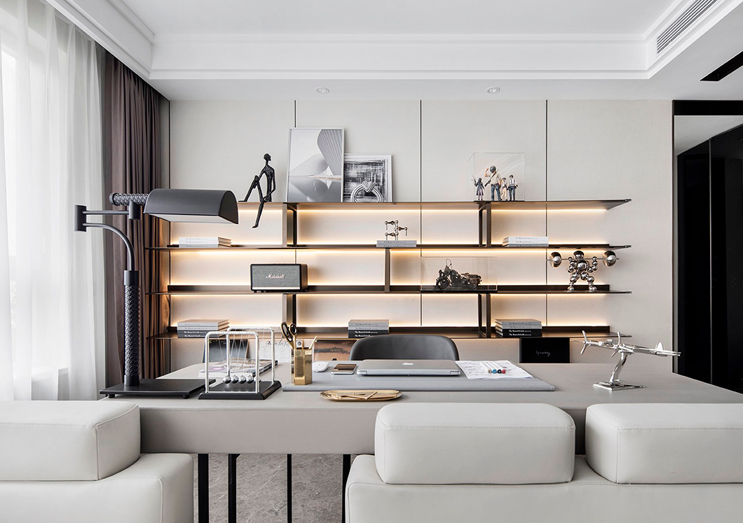 現(xiàn)代輕奢風(fēng)格室內(nèi)設(shè)計家裝案例-工作區(qū) 現(xiàn)代輕奢風(fēng)格室內(nèi)設(shè)計家裝案例-工作區(qū)