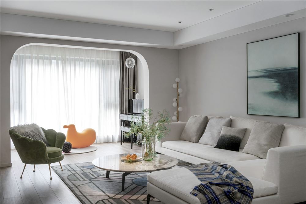 廣州市東華東路小區(qū)新中式風(fēng)格三居室裝修案例