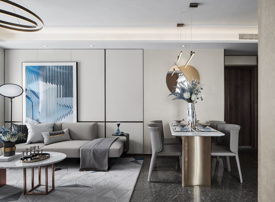 江門市江門奧園輕奢風(fēng)格三居室裝修案例