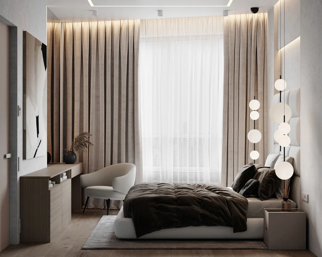 現(xiàn)代簡約風格室內(nèi)設(shè)計家裝案例-臥室 現(xiàn)代簡約風格室內(nèi)設(shè)計家裝案例-臥室