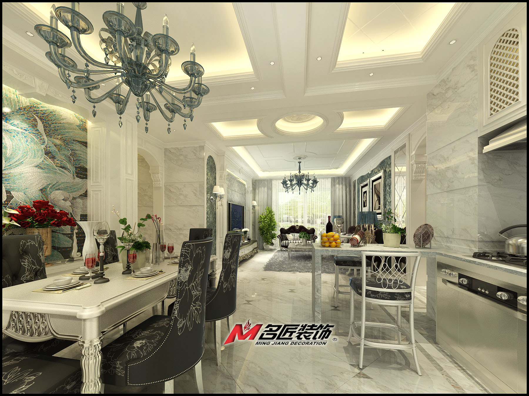 佛山市朝安金茂悅歐式風(fēng)格三居室裝修案例