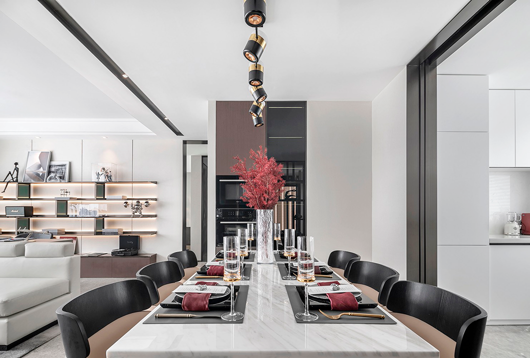 現(xiàn)代輕奢風(fēng)格室內(nèi)設(shè)計家裝案例-餐廳 現(xiàn)代輕奢風(fēng)格室內(nèi)設(shè)計家裝案例-餐廳