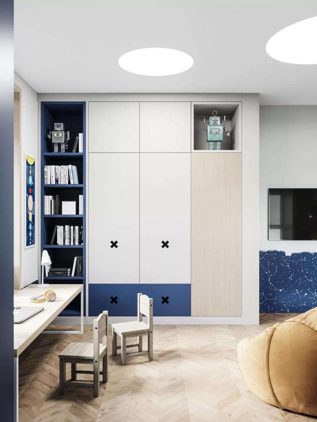 高級(jí)灰+原木色現(xiàn)代風(fēng)格室內(nèi)裝修設(shè)計(jì)效果圖-萬(wàn)達(dá)華府四居140平米-兒童房 高級(jí)灰+原木色現(xiàn)代風(fēng)格室內(nèi)裝修設(shè)計(jì)效果圖-萬(wàn)達(dá)華府四居140平米-兒童房