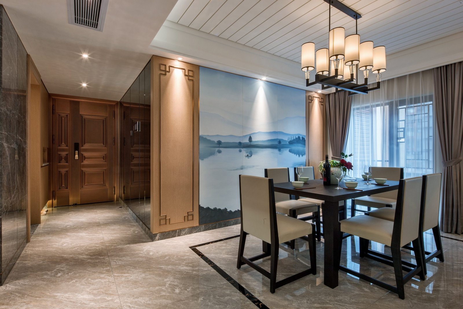 裝修公司新中式風(fēng)格室內(nèi)裝修效果圖-餐廳 裝修公司新中式風(fēng)格室內(nèi)裝修效果圖-餐廳