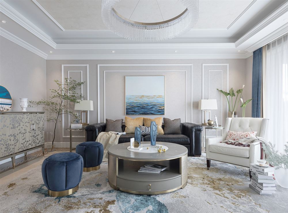 自貢市南湖郡輕奢風格四居室裝修案例