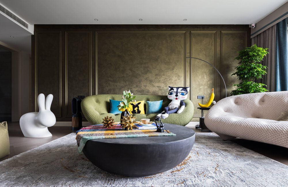 摩登復(fù)古風(fēng)格室內(nèi)家裝案例效果圖-客廳 摩登復(fù)古風(fēng)格室內(nèi)家裝案例效果圖-客廳