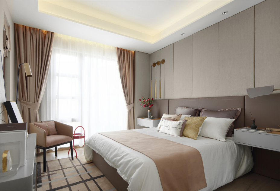 現(xiàn)代輕奢風格室內(nèi)家裝案例效果圖-次臥 現(xiàn)代輕奢風格室內(nèi)家裝案例效果圖-次臥