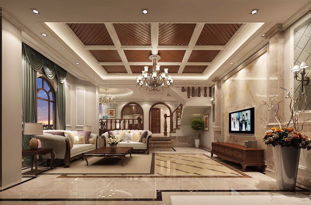 連云港市興業(yè)·大學(xué)里美式風格別墅裝修案例