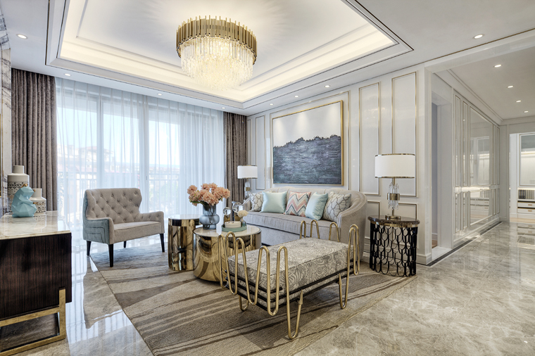 裝修案例美式輕奢風格室內(nèi)裝修效果圖-客廳 裝修案例美式輕奢風格室內(nèi)裝修效果圖-客廳