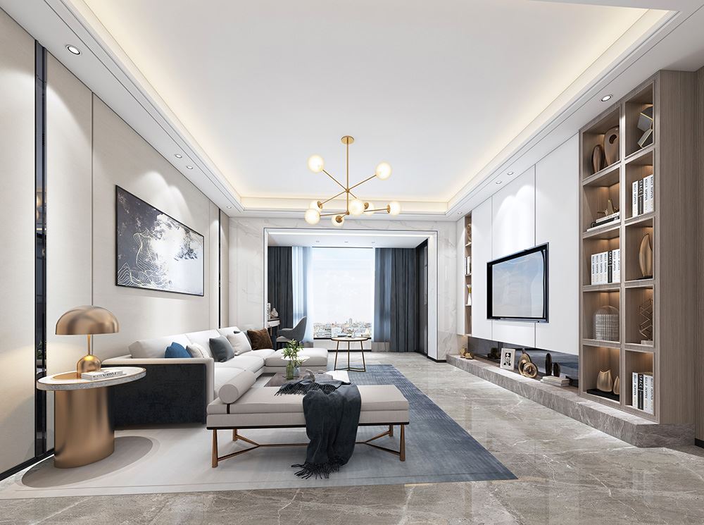 佛山市翡翠西江輕奢風(fēng)格四居室裝修案例