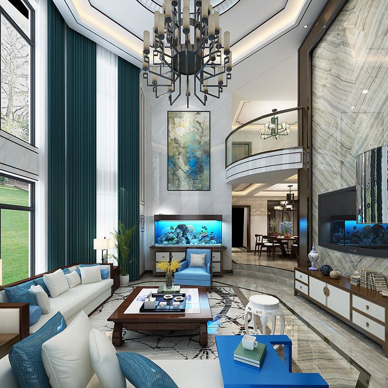 佛山市廣佛新世界花園洋房新中式風(fēng)格別墅裝修案例