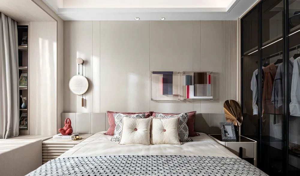 莫蘭迪輕奢風(fēng)格室內(nèi)設(shè)計家裝案例-主臥 莫蘭迪輕奢風(fēng)格室內(nèi)設(shè)計家裝案例-主臥