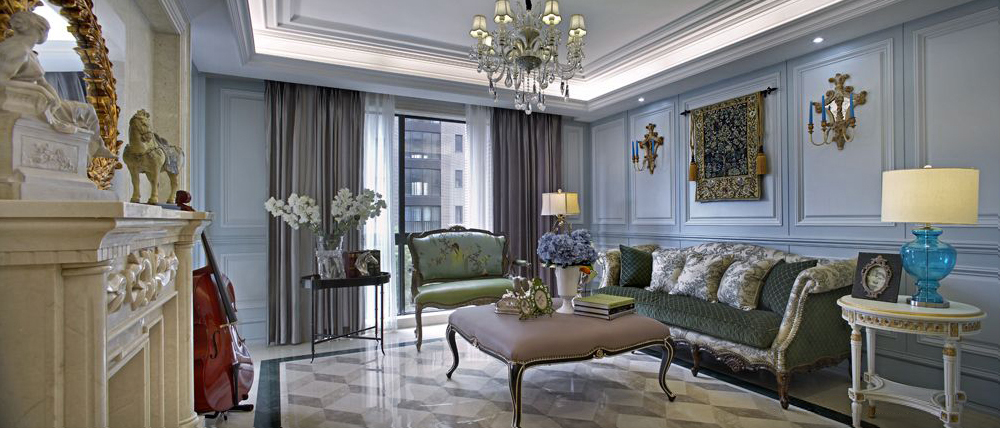 綠地外灘公館三居165平米奢華歐式風(fēng)格裝修案例-客廳 綠地外灘公館三居165平米奢華歐式風(fēng)格裝修案例-客廳