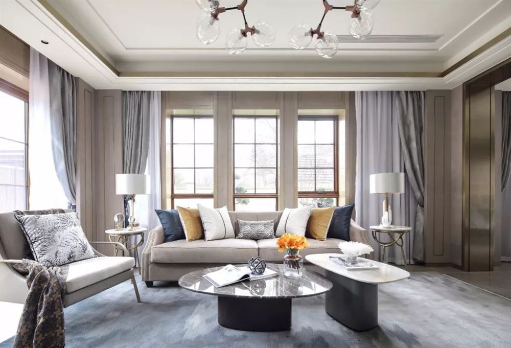 廣州市南沙灣御苑別墅輕奢風格三居室裝修案例